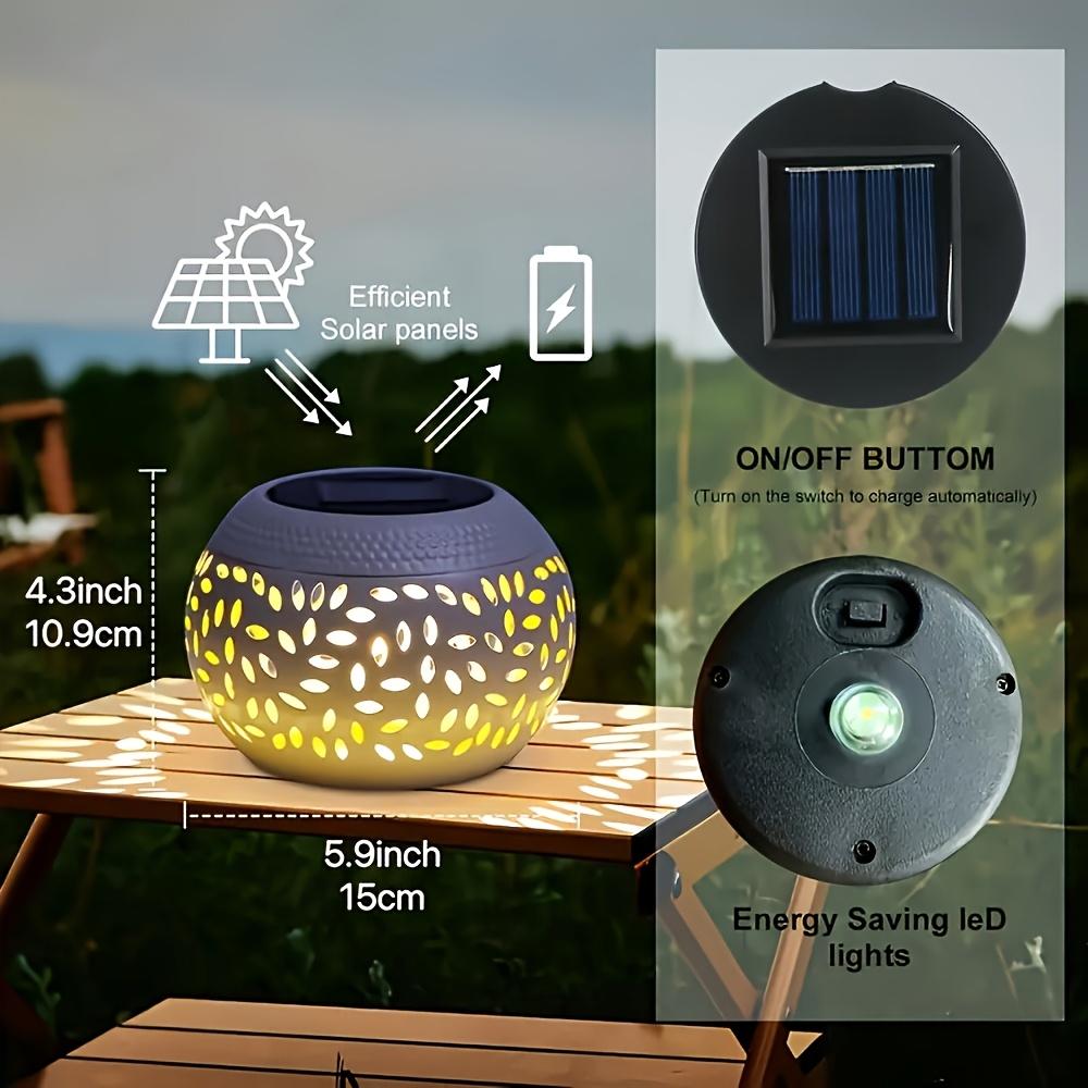 White outdoor solar lamp, openwork design, stylish and simple, high-quality LED, tabletop decorative lamp