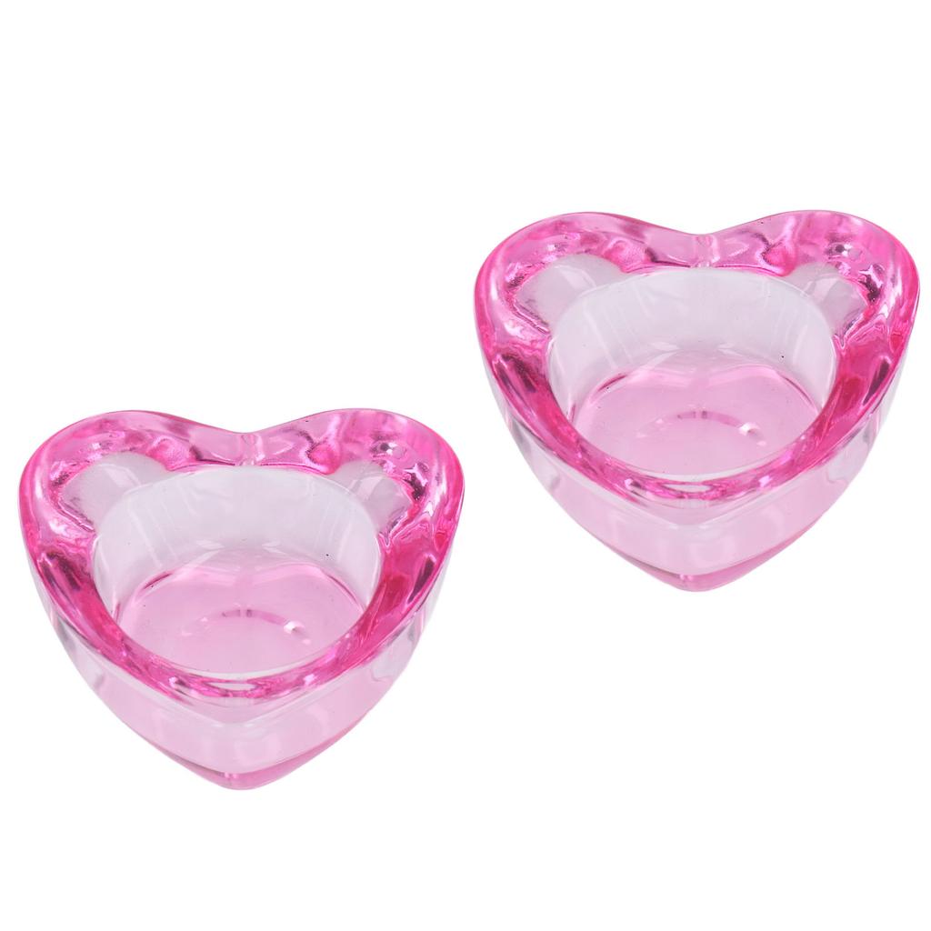 2 ks Kelímek na krystaly na nehty Zesílená nádobka na tekutý pudr Dappenova miska Vysoká průhlednost Sklo ve tvaru srdce