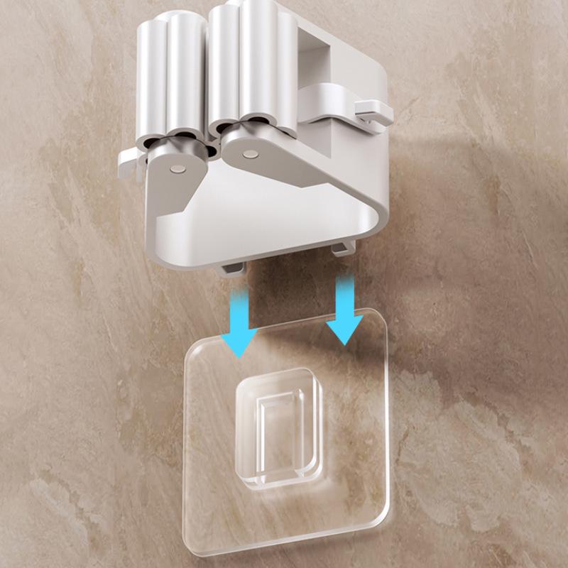 Rujiao Traceless Mop Rack: Wall-Mounted Broom & Mop Storage Hook.