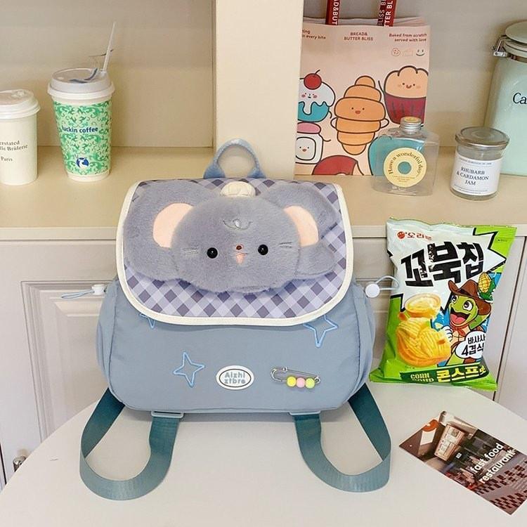 Puppy Panda Cartoon Plush Backpack Adjustable Shoulder Straps For Students Teen