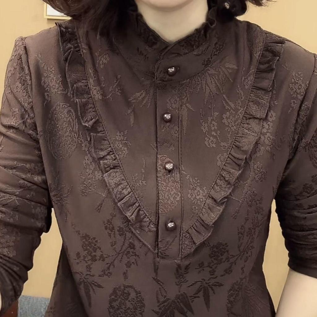 Merino Wool Beaded Top: Warm, Stylish Tummy-Covering Sweater for Middle-Aged and Elderly Women