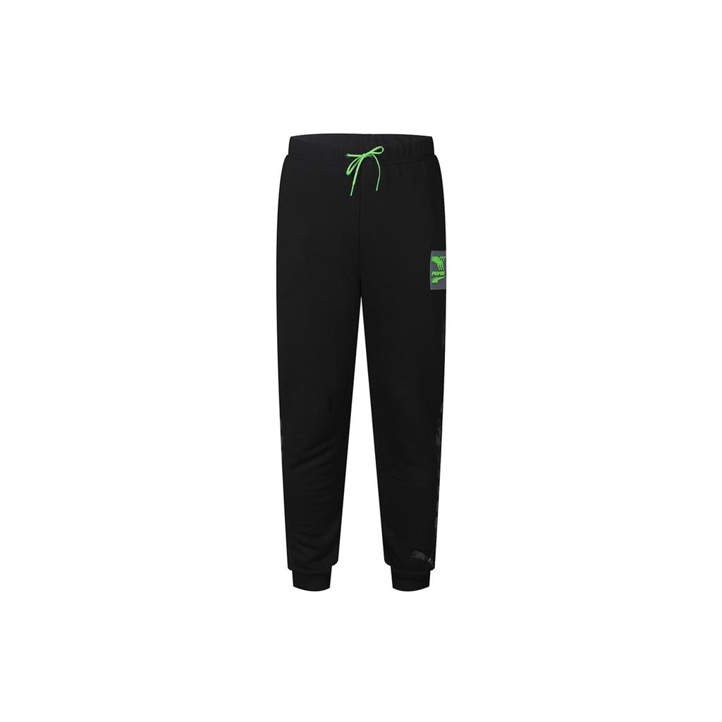 Puma Knitted Casual Training Sports Long Pants Women Bottoms Black Green 599190-01