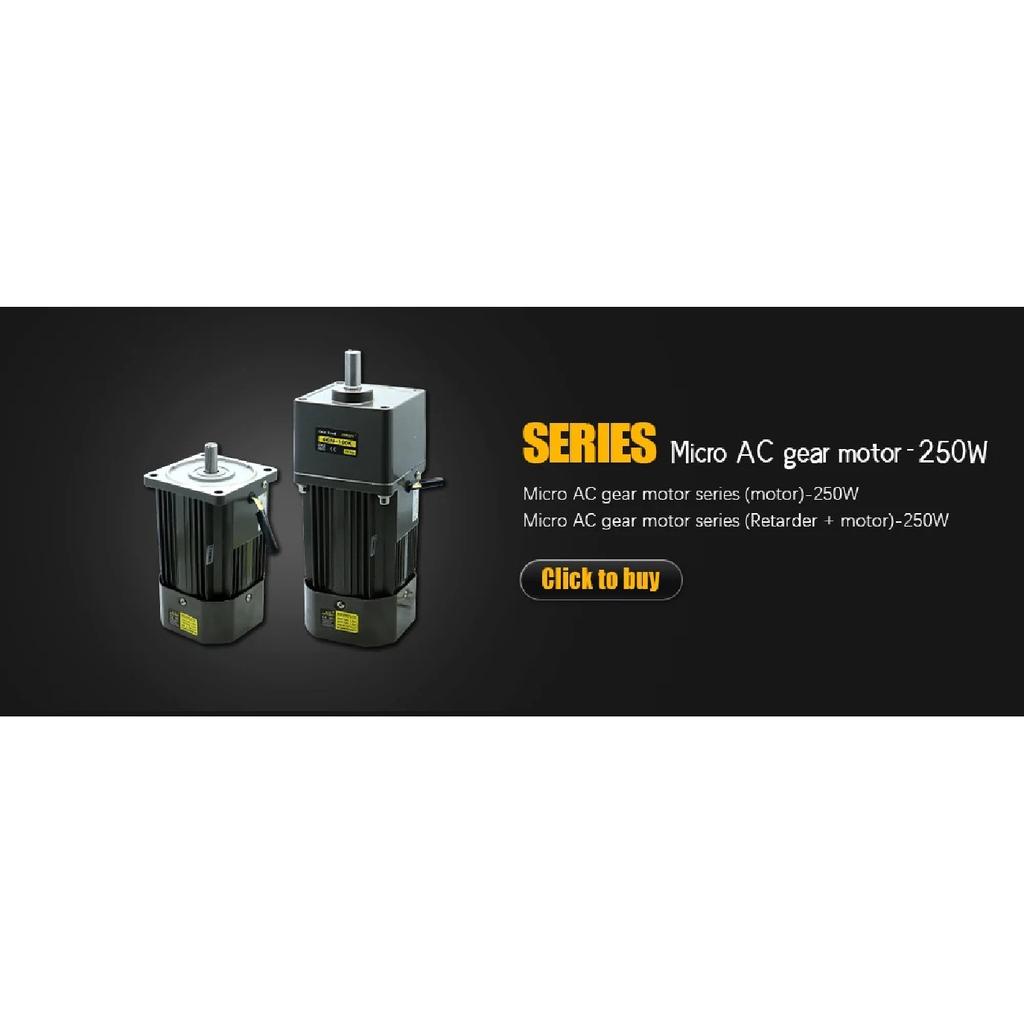 250W Mikro-Wechselstrommotor 110V 220V Einphasen-Asynchronmotor Getriebemotor 15mm Motorwelle 5-1400 U/min 50/60 Hz Für Verpackungsmaschine