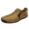 2 Spring New Foot Casual Shoes Men's Large Size Zipper Leather Shoes Large Size Manual Lazy