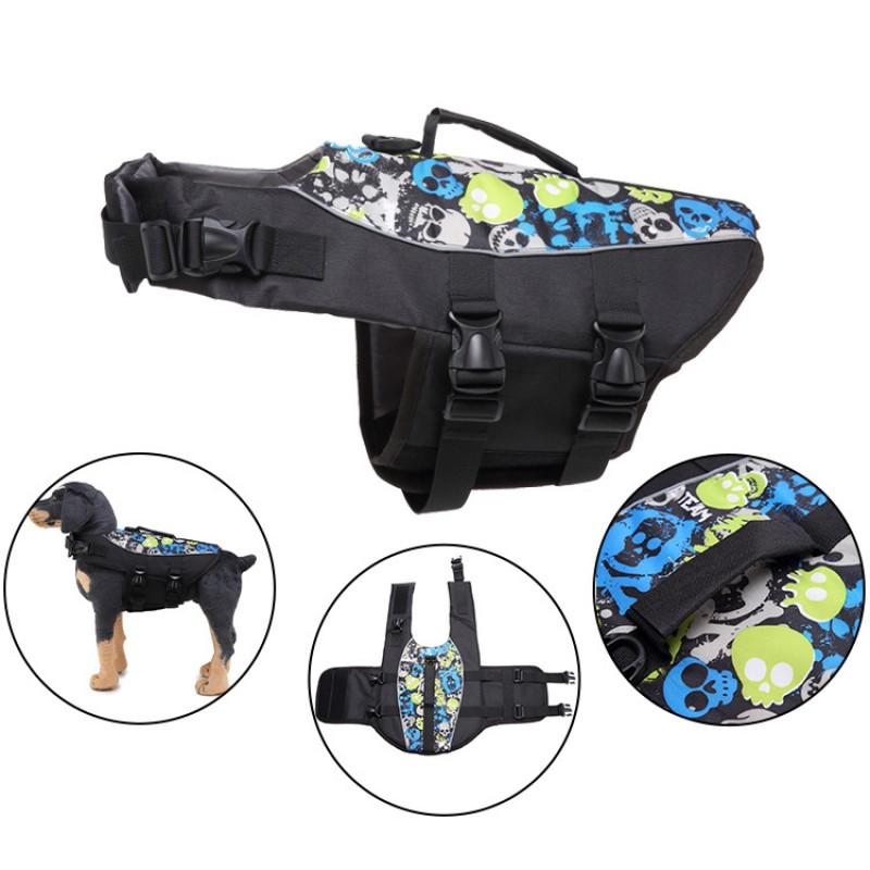 Pet Life Jacket Medium To Large Dogs Swimming Vest With Reflective Stripes Adjustable Hook-and-Loop