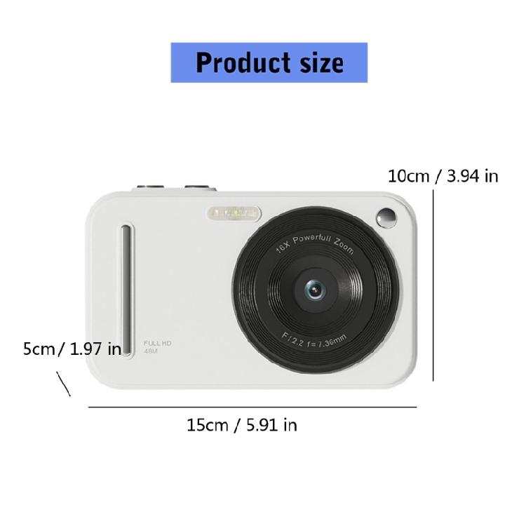 Mini CMOS Digital Camera 48MP Auto Focusing 2.4Inch Display Shockproof Photos and Video For Kids Beginner Creative