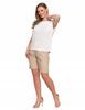 Women's Short Sleeve Cotton Blouse Loose Fit Elegant MORAJ S ECRU