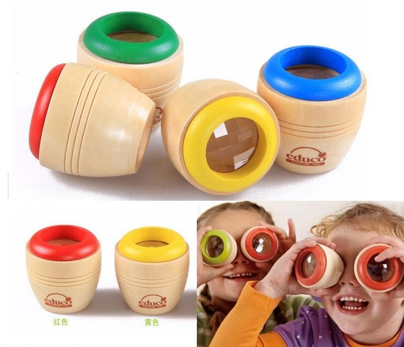 2Pcs Wooden Magic Kaleidoscope Montessori Sensory Visual Toys Kids Early Learning Educational Puzzle Random Color Birthday Gifts