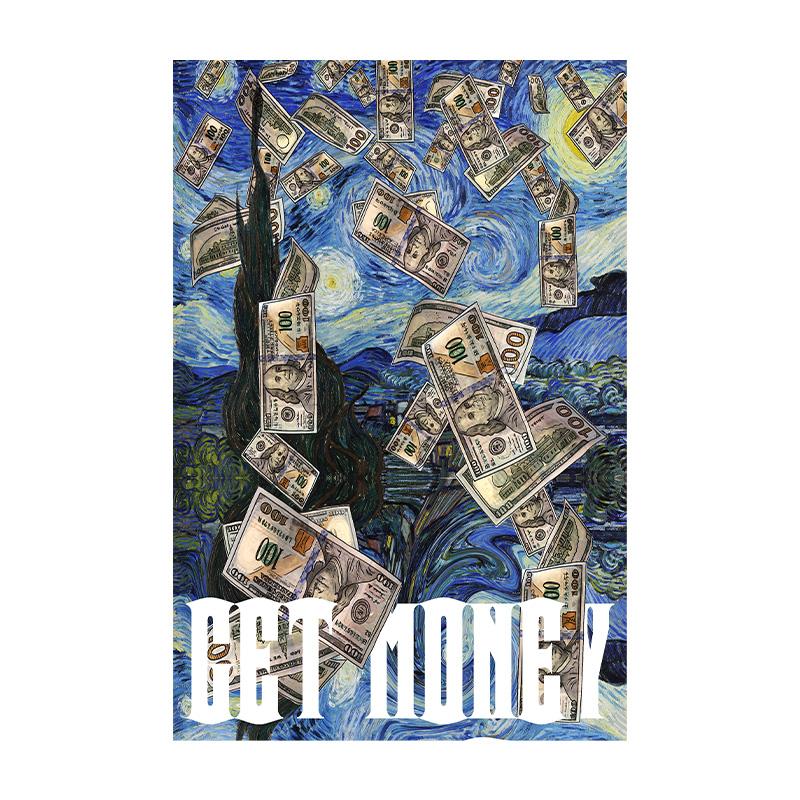 

Звездное небо и доллары холст картины картины для гостиной настенное искусство абстрактное украшение дома 20x30cm красный