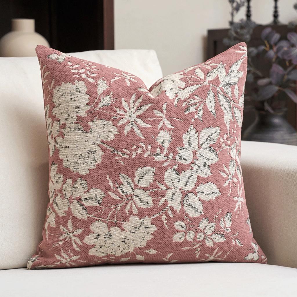 1Pc Black-White Vintage Floral Polyester Pillowcase, 2D Flat Design, Multi-Season, Ideal For Sofa & Living Room Decor Use