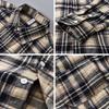 Spring Plaid Long-sleeved Shirt Men Casual Loose Japanese Retro Young Man Wearing A Fur Shirt