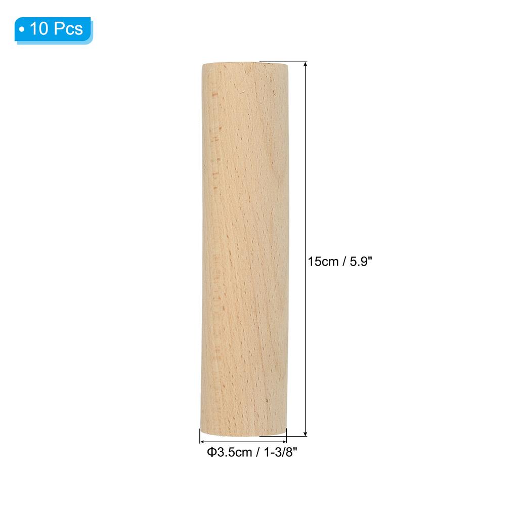 10 Pcs Dowel Rods Wood Sticks Unfinished Wooden Dowel Rods Round Dowels Hardwood Sticks for DIY Crafts and Home Decor