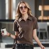 Women's 3XL Cotton Short-sleeved POLO Collar Simple Outer Wear T-shirt Women's Bottoming Shirt Summer New Slimming Solid Color