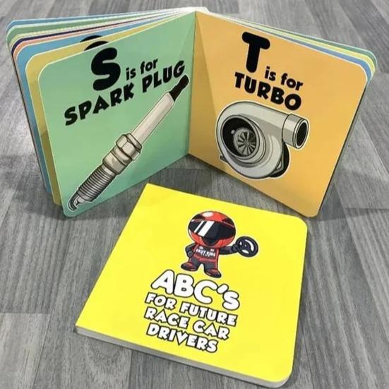 

Yousheng Future Racing Driver Alphabet Book Letter Car Parts Learning Kids Educational Racer ABC Book Toddlers Boys Girls Gift