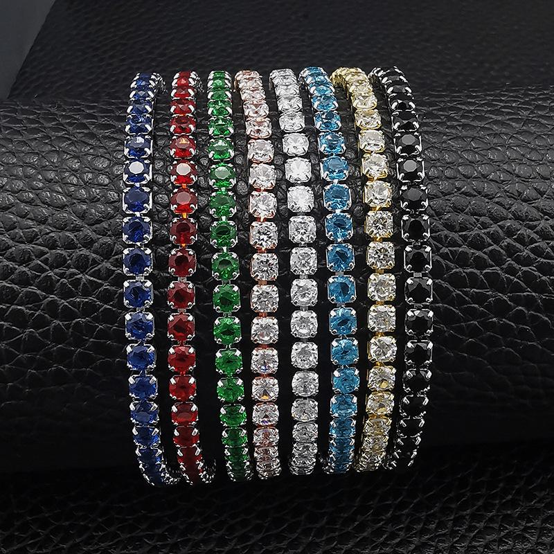 Bracciale Tennis Hip-Hop Zirconi Multicolore - Senza Sbiadire, Design Full Diamond