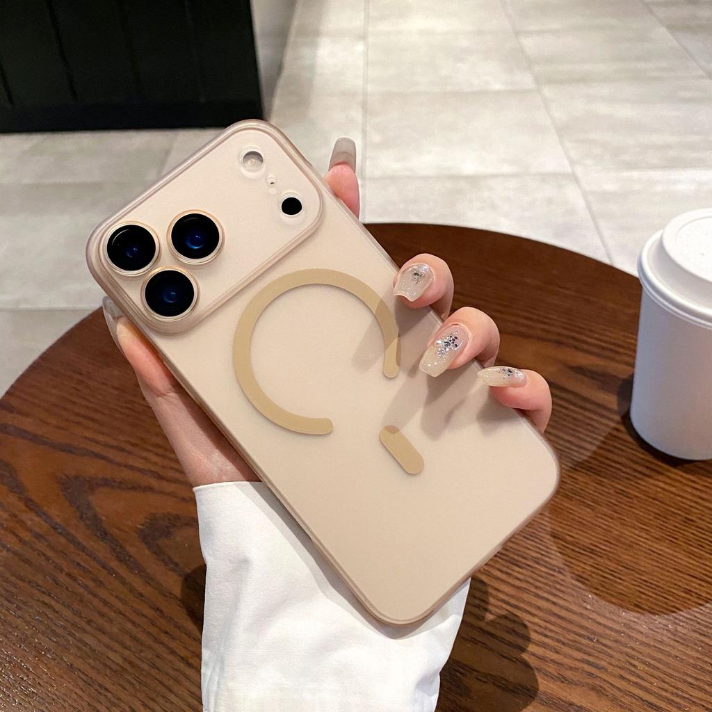 Magnetyczne Apple 16 ProMax Etui na obiektyw All Inclusive Odpowiednie dla iPhone 17 Matowe etui na telefon typu skóra Ice Mist