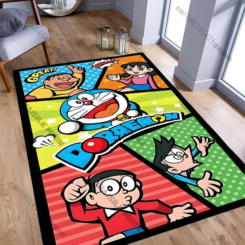 Cute Doraem0n Cartoon Printed Carpet! Anti-slip Sound Insulation, Living Room Bedroom Entrance Door Mat Sofa Rugs Gift Potdemiel