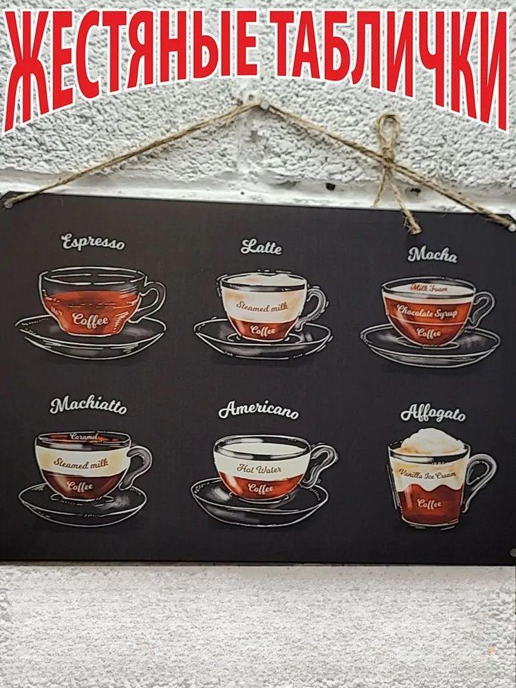 Coffee Lovers Metal Wall Art, Vintage Kitchen Cafe Poster Decor