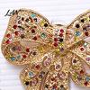 Women Brooch Pin Vintage Rhinestone Bow Pin, Bowknot Shape Alloy Lapel Secure Clasp Sweater Cardigan Coat Clothing Accessories, Fashion Jewelry