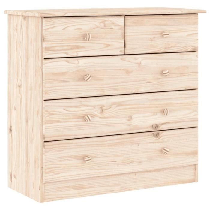 Chest of Drawers ALTA 77x35x73 Cm Solid Pine Wood