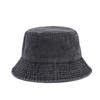 Unisex Vintage Praná Bavlna Klobouk Bucket 56-58cm Skládací Rybářská Čepice Měkká Ochrana proti Slunci Venkovní Plážový Panama Klobouk