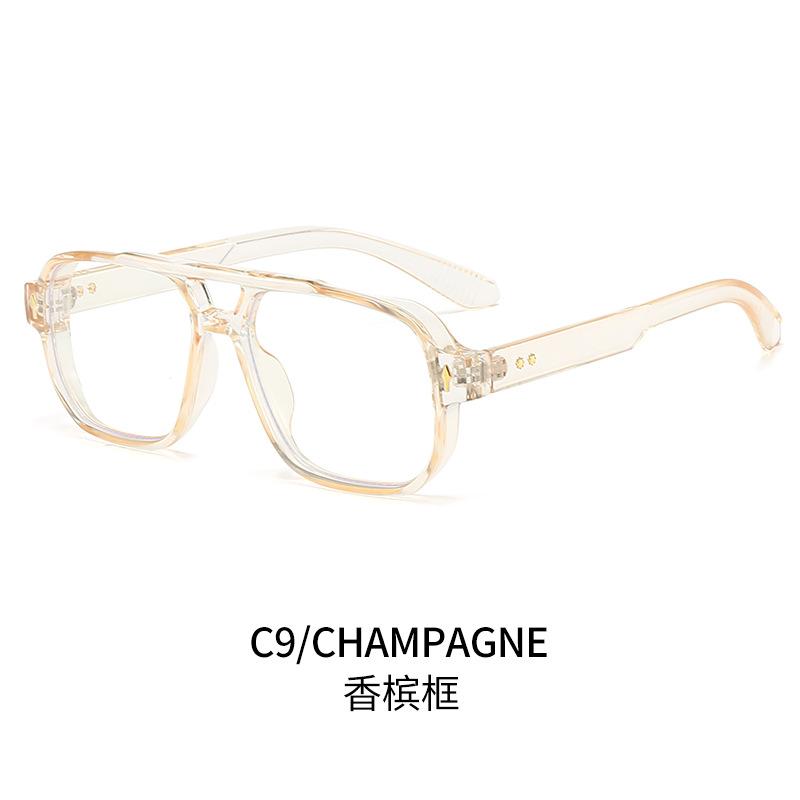 Stylish Square Double Bridge Glasses For Women & Men - Fashion Casual Blue Light Blocking & Business Eyewear