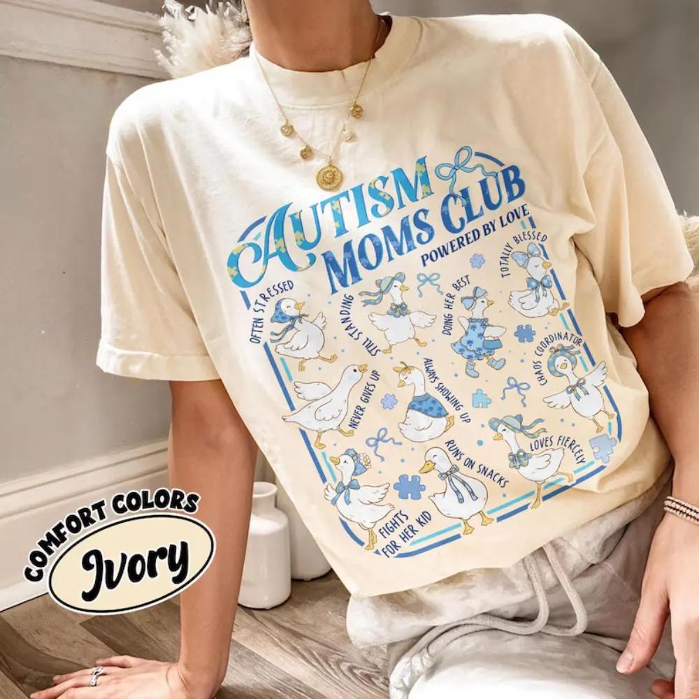 

Autism Moms Club TShirt Awareness Mama Goose Tee Accept Understand Love Inclusion Shirt S
