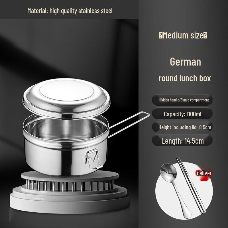 Naishi 304 Stainless Steel Double-Layer Divided Steaming Lunch Box