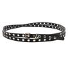 Y2K Double Ring Studded Belt for Women Black Punk Goth Waistband for Jeans
