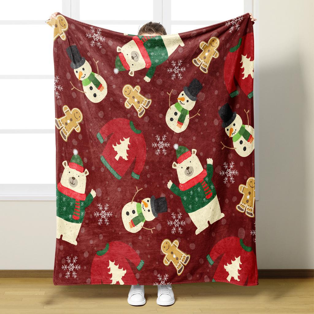 2026 Christmas Flannel Blanket 3D Printed Blanket For Sofa Home Camping Nap Leisure Blankets Christmas Gifts For Home Decor