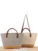 Bohemian Handmade Woven Shoulder Bag - Large Capacity, Casual Minimalist Style for Seaside Vacations and Everyday Use.