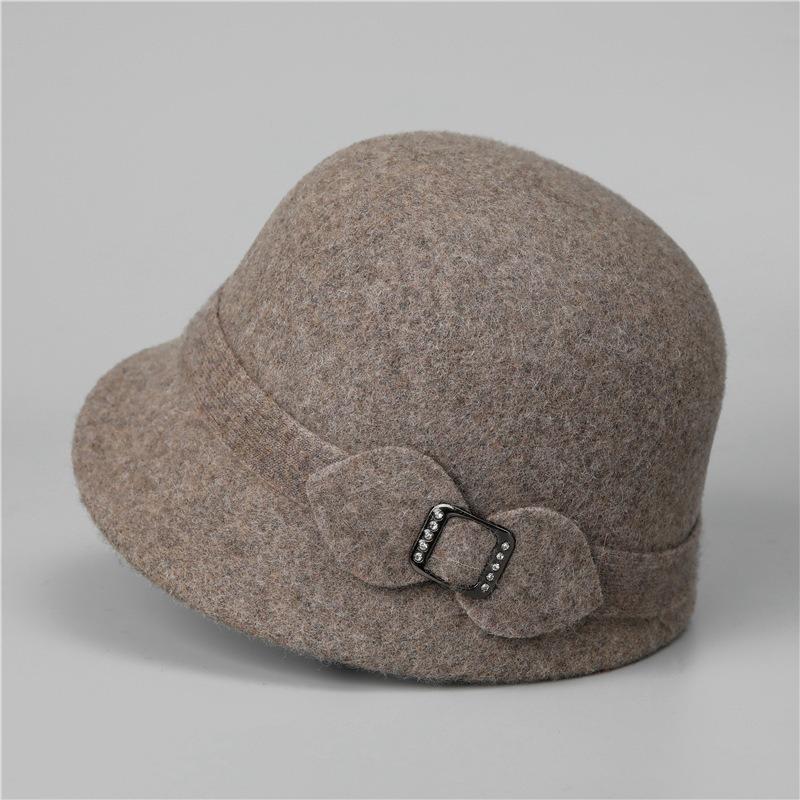 Hat Winter Warm Bucket Hat Women's High-end Wool Hat Thickened Basin Hat