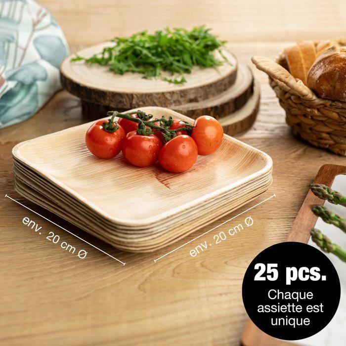 Assiette jetable - moritz - 4609 - 25 pièces - 20x20 cm - 100% biodégradable