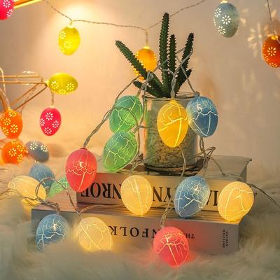 Fahion 1.5M 10LED Easter LED String Warm Light Colorful LED Lights String Eggs Chick Carrot DIY Festival Lamp Party
