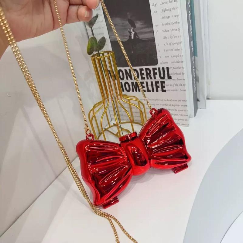 New Lipstick Small Bag Acrylic Bag Bow Bag Mini Bag Crossbody Light Crossbody