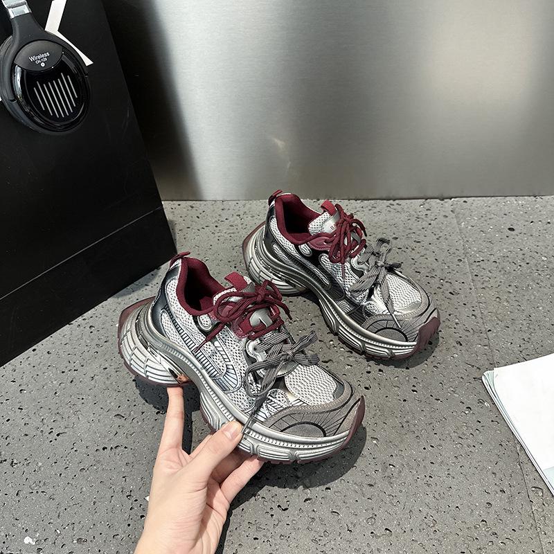 

Модные красные женские дышащие кроссовки для папы из натуральной кожи 36 вино красного