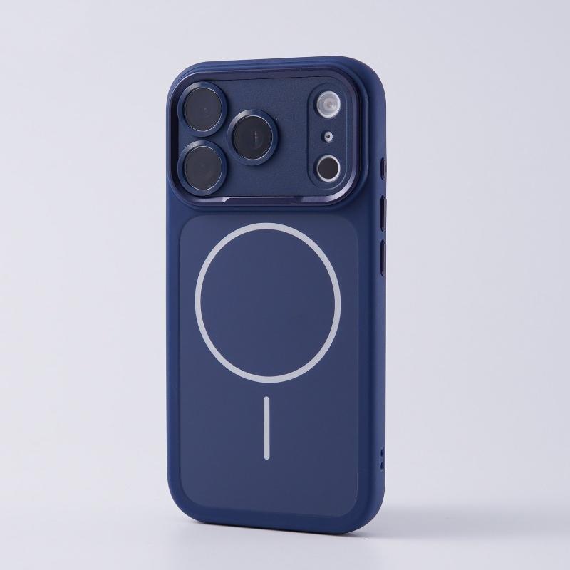 Matte Solid Color PC+Silicone Magnetic for Original Magsafe Case For iPhone 17Pro 16Pro 17Pro Max Touch Camera Button Back Cover
