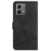 For Motorola Moto G84 5G Cell Phone Case with Strap Lines Imprinted PU Leather Cover