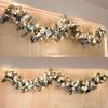 Snow-Dusted Christmas Rattan Wreath for Doorway & Window Decoration