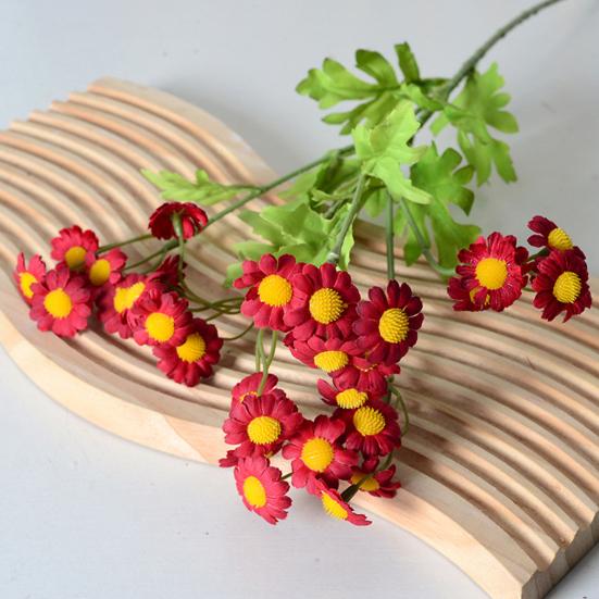 Artificial Flowers 30 Heads Silk Cloth Chamomile Stems Pastoral Style Fake Flowers Wall Wedding Decor Photo Props