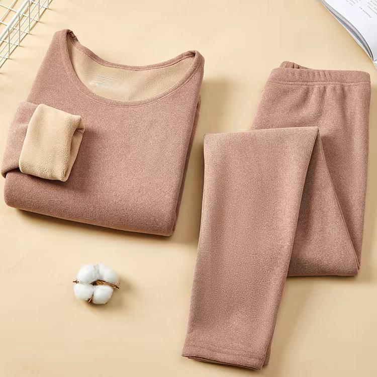 

Женский термофлисовый цельный костюм - Толстый флис из овечьей шерсти с подогревом, базовый слой для осени/зимы XL