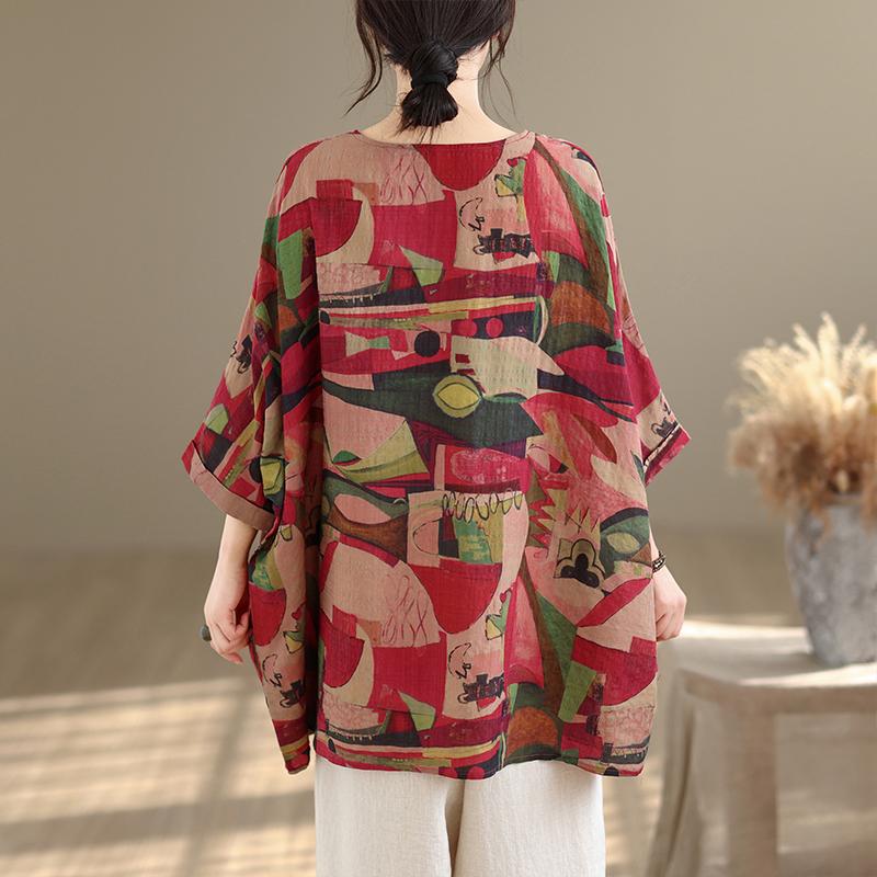 DIMANAF Plus Size New T-Shirt Women Shirts Flower Print Loose Casual O-Neck Lady Tops Tees Oversize Summer 2026