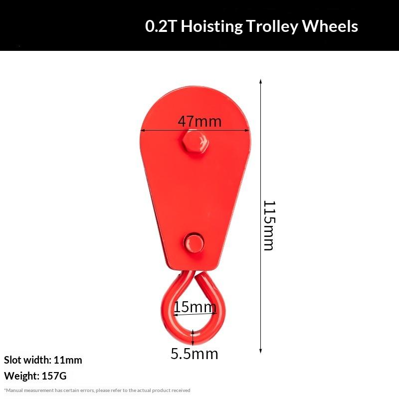 Heavy Duty Red Lifting Pulley High Load Capacity Light Weight Rust Resistant for Garage Workshop Goods Hoisting Work