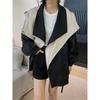 Stylish and Casual Autumn Windbreaker Jacket with Waist Drawstring Coat