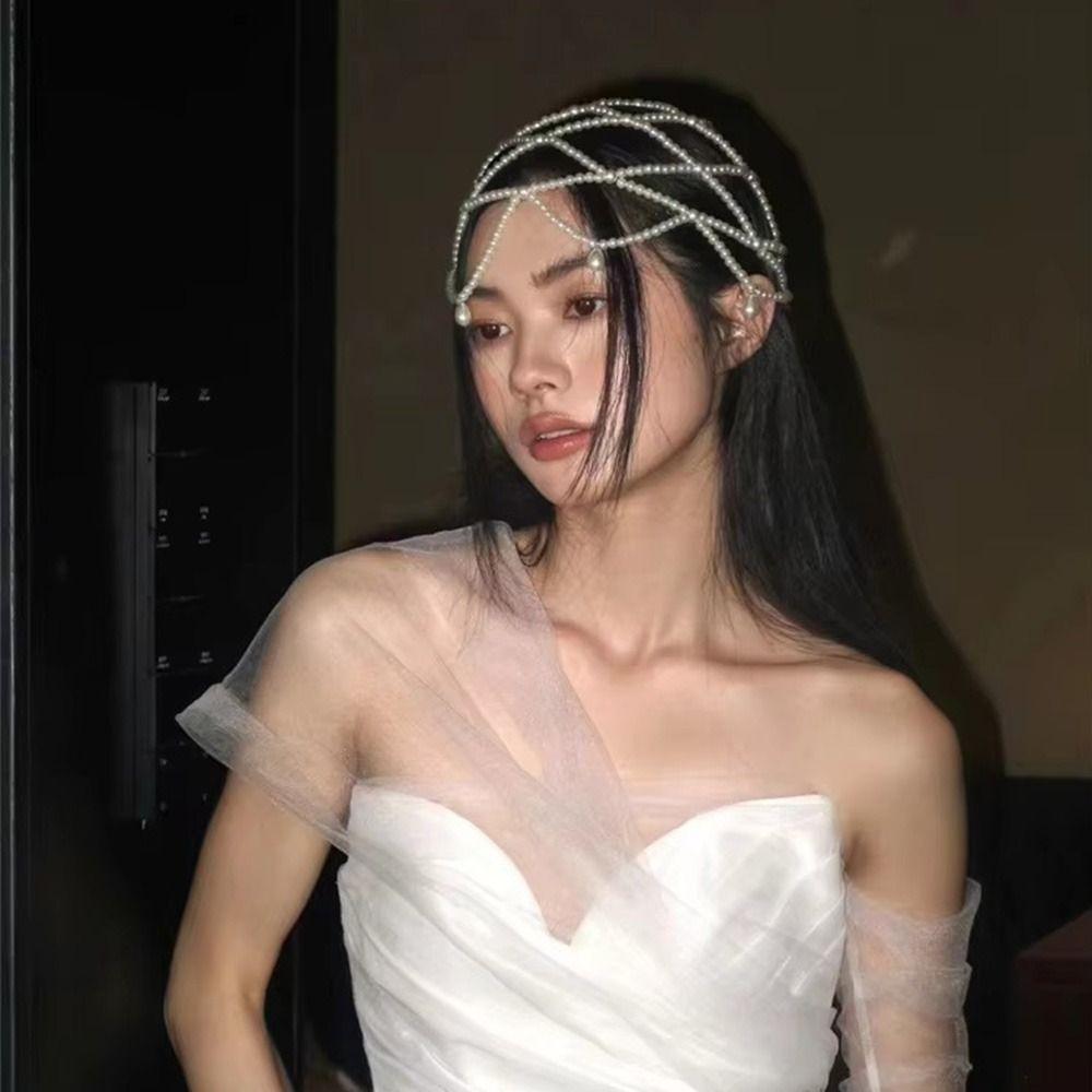 White Pearls Hairband Luxury Boho Headband Fashion Pearls Head Chain  Head Accessories