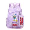 3 Piece School Backpack Set for Students Large Capacity Oxford Cloth Schoolbag with Shoulder Strap and Pencil Case