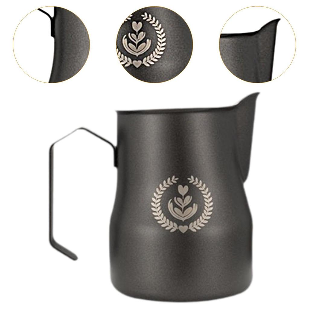 Milk Frothing Pitcher Coffee Maker Stainless Steel Latte Art Tool 350 ml for Hot Chocolate Lattes Cappuccino Coffee Matcha