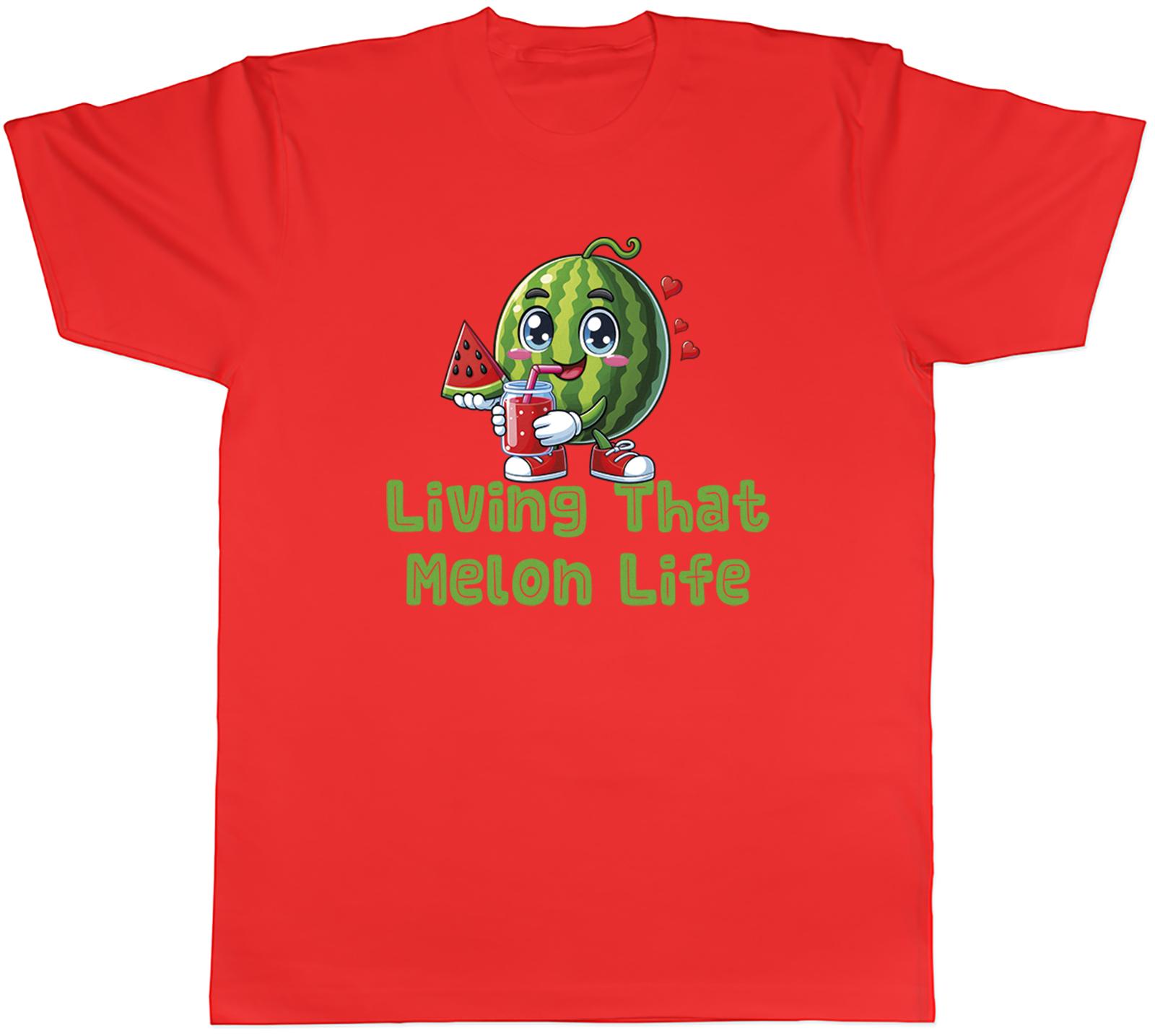 Living the Melon Life Unisexs TShirt Funny Watermelon Tee Gift S