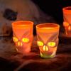 Double Layer Design Halloween Glowing Skull Cup Halloween Drinking Cup  Entertaining Guests