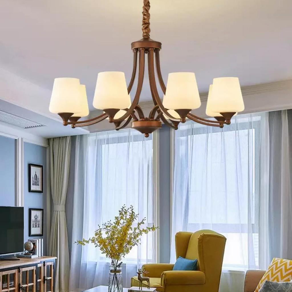 American Retro Iron Art Chandelier for Living Room, Bedroom, Dining Room - Modern & Country Style